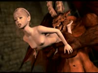 Devil with big horns enjoys fucking its slave